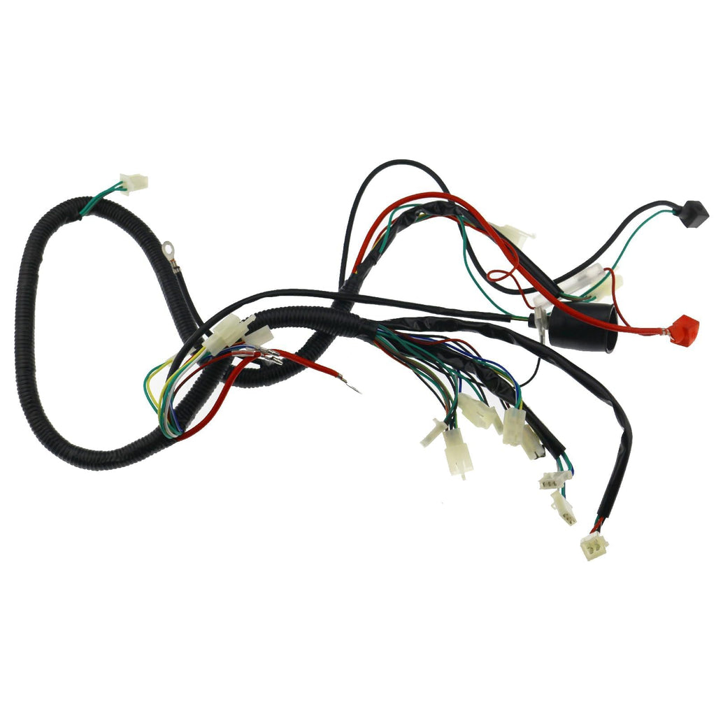 PRO BAT GY6 Full Electrics Wiring Harness W/O Waterproof Cap CDI Coil Solenoid GY6 125cc 150cc 200cc 250cc Chinese Elecric Start ATV Quad Bike Buggy Go Kart Scooter Moped Kandi